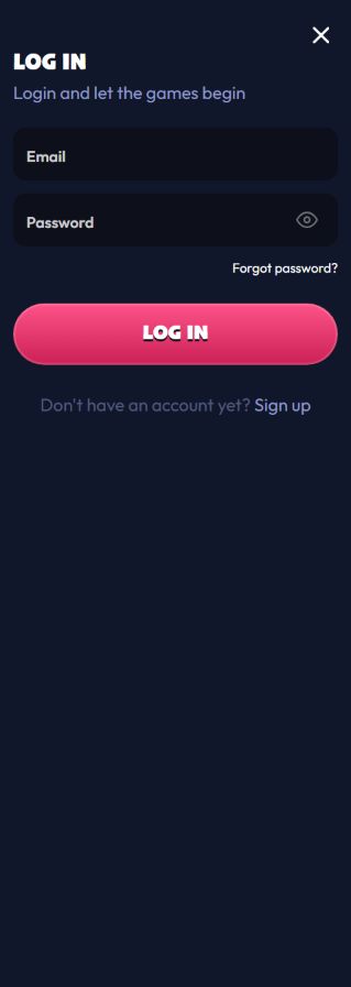 Seven Casino login form on the official operator website